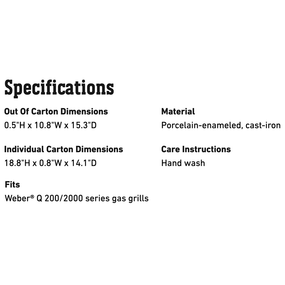 Weber Griddle for Q 200/2000 Series Grills