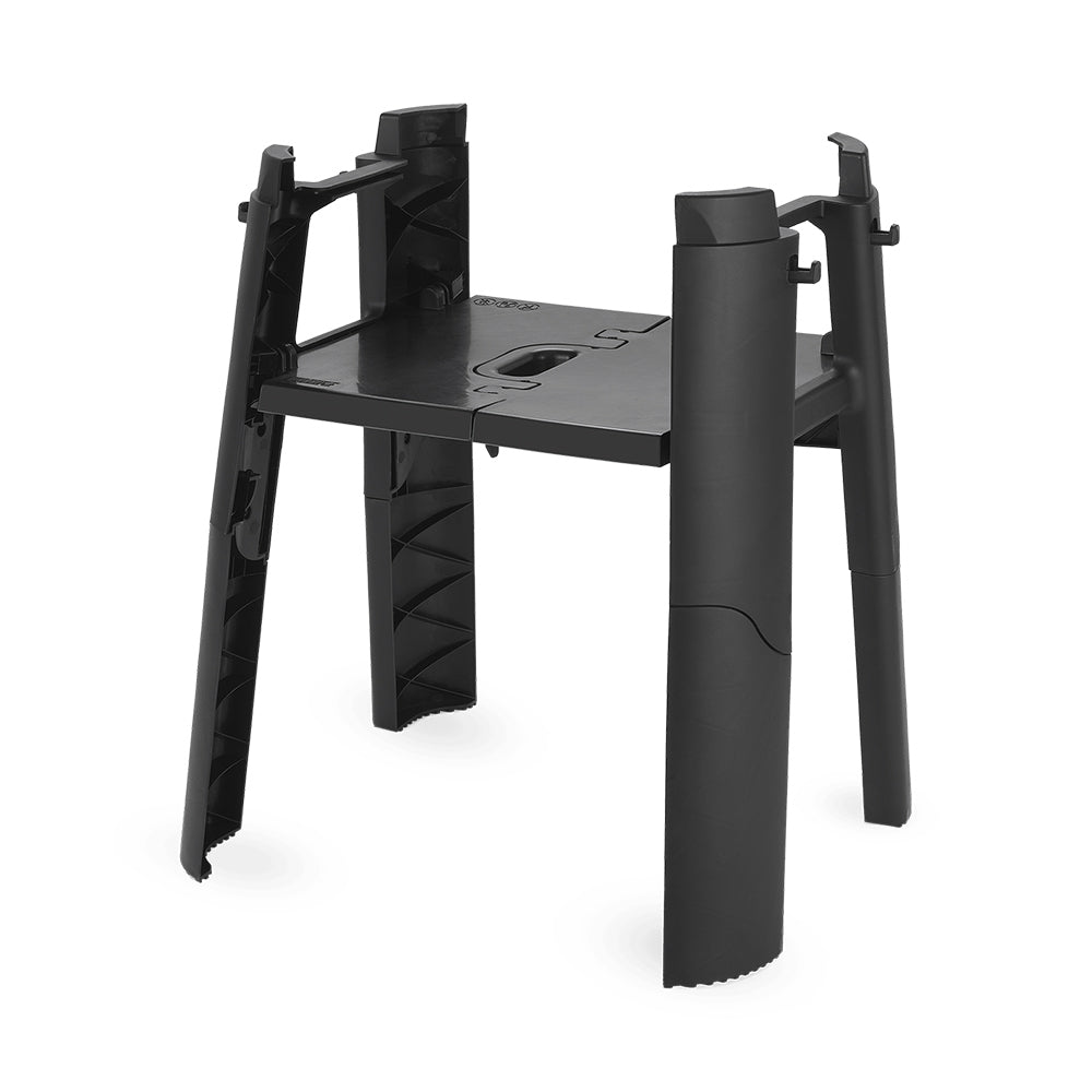 Weber Lumin grill stand with side table, dark tabletop and sculpted support columns