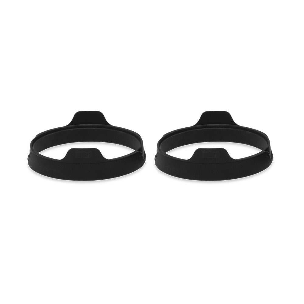 Griddle breakfast set: two black egg rings with raised center handles