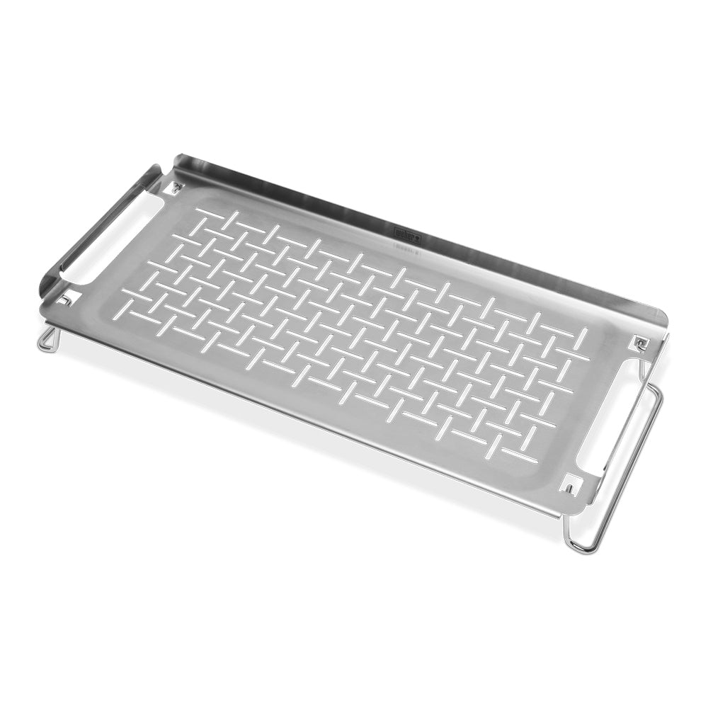 Weber griddle keep warm rack, gray mesh warming surface on legs
