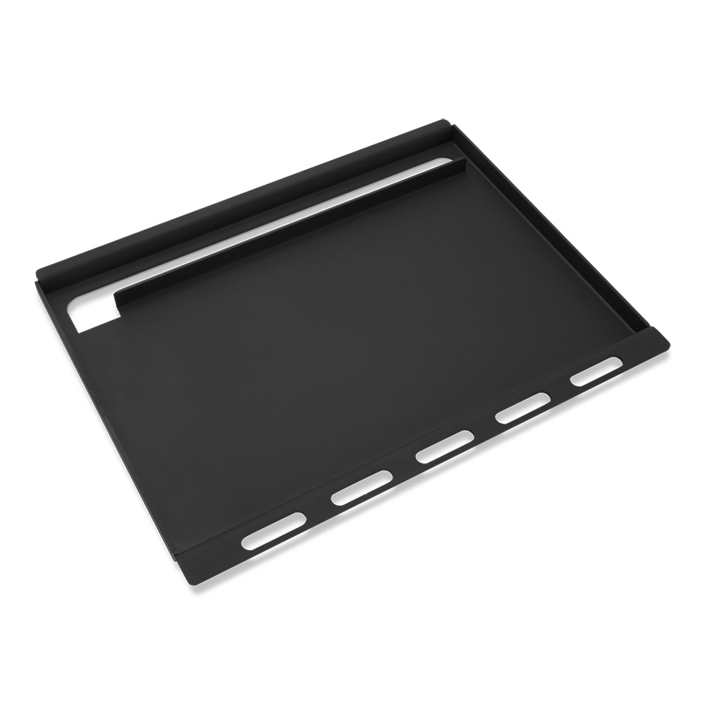 Full-size griddle plate, black, with end and side slots