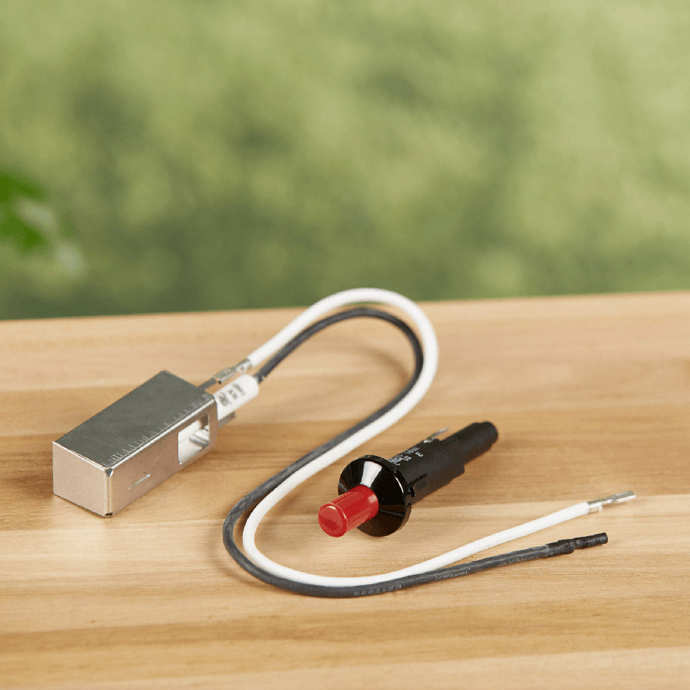 Weber grill igniter kit with metal igniter and red push button switch