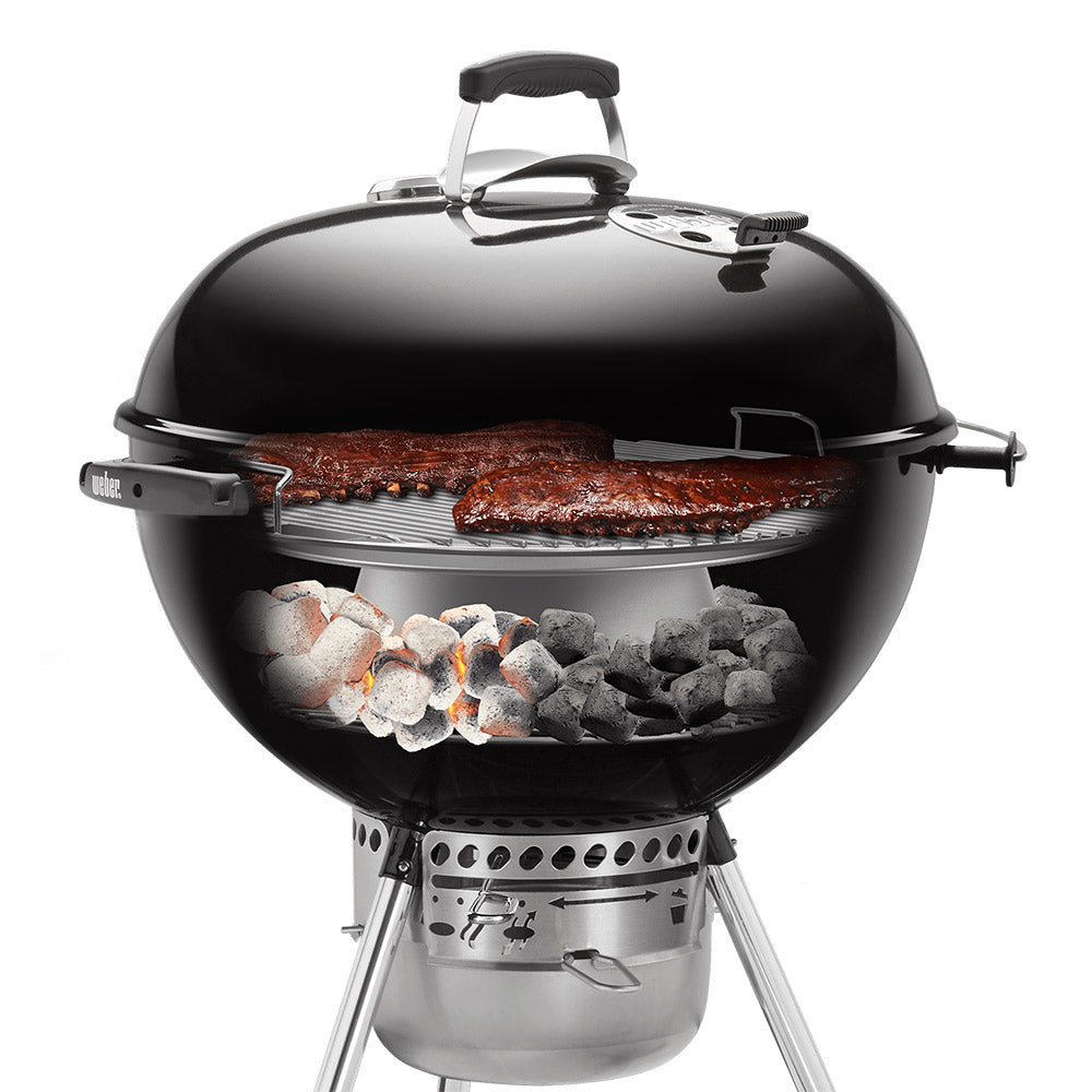 Weber 22-inch charcoal heat controller, kettle grill with charcoal and cooking grate