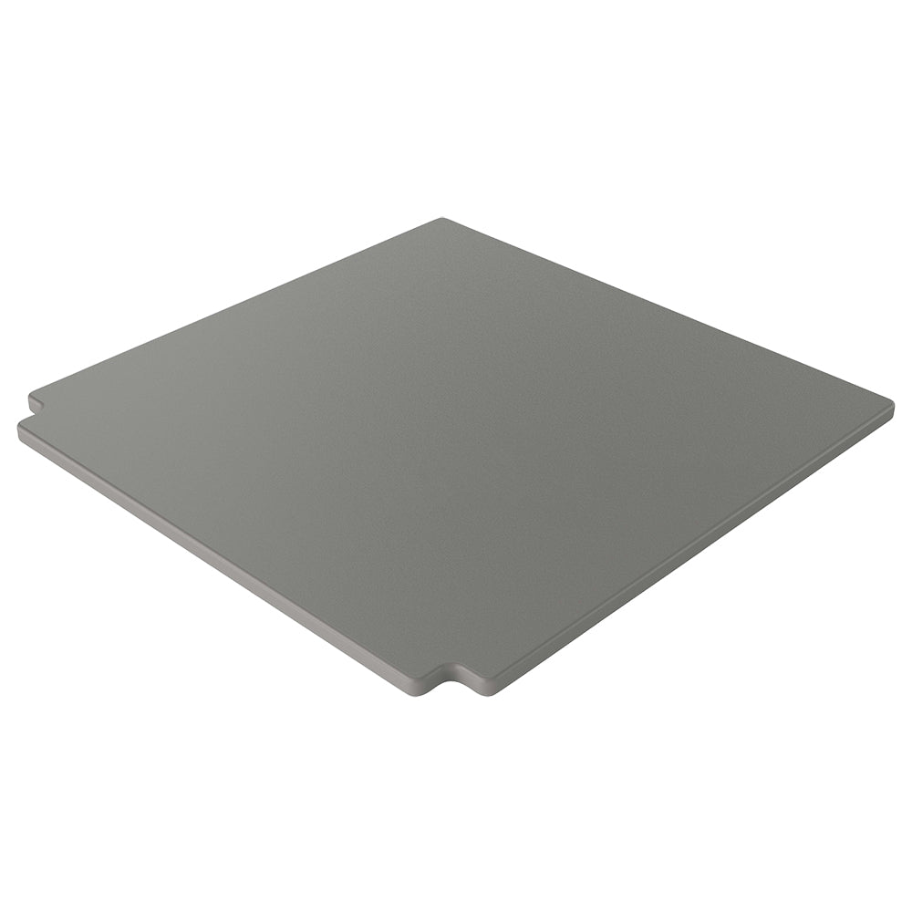 Glazed baking stone, square gray with notched corners