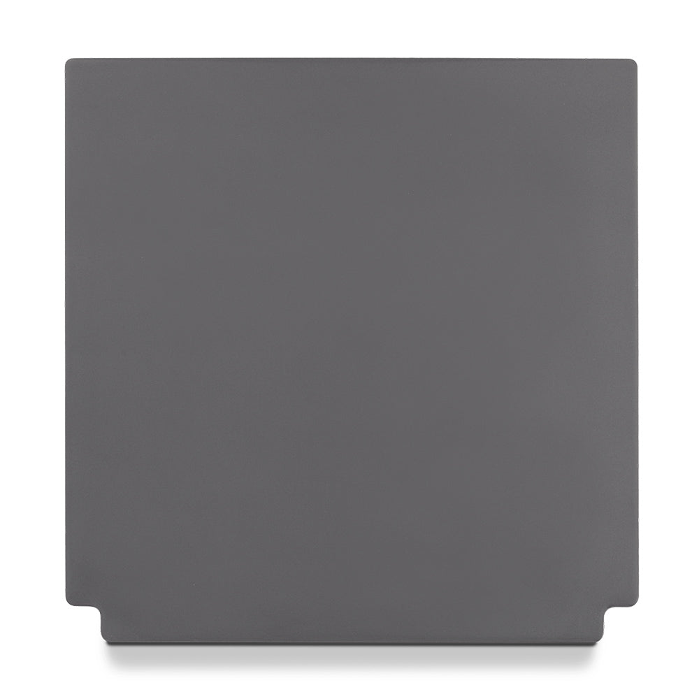 Glazed baking stone, dark gray square with beveled edges