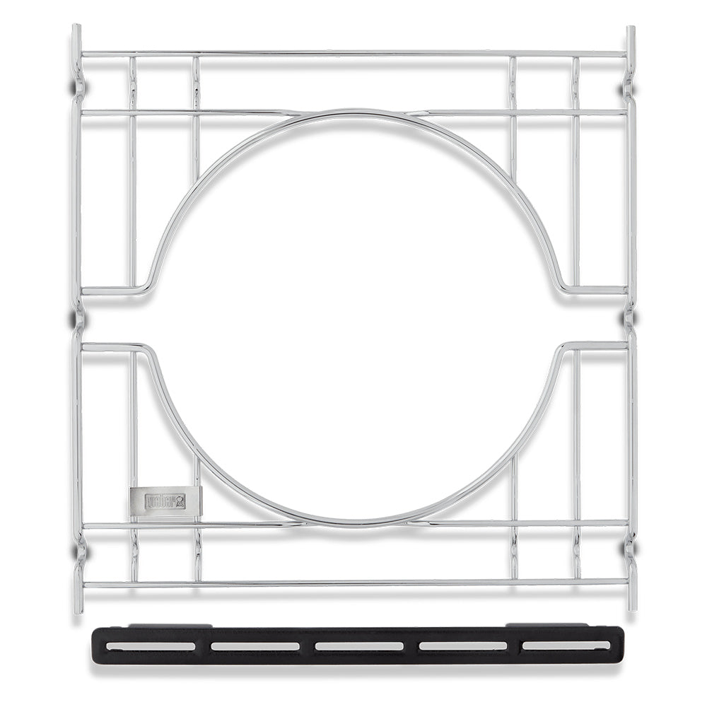 Grill frame kit circular burner ring with silver metal support frame