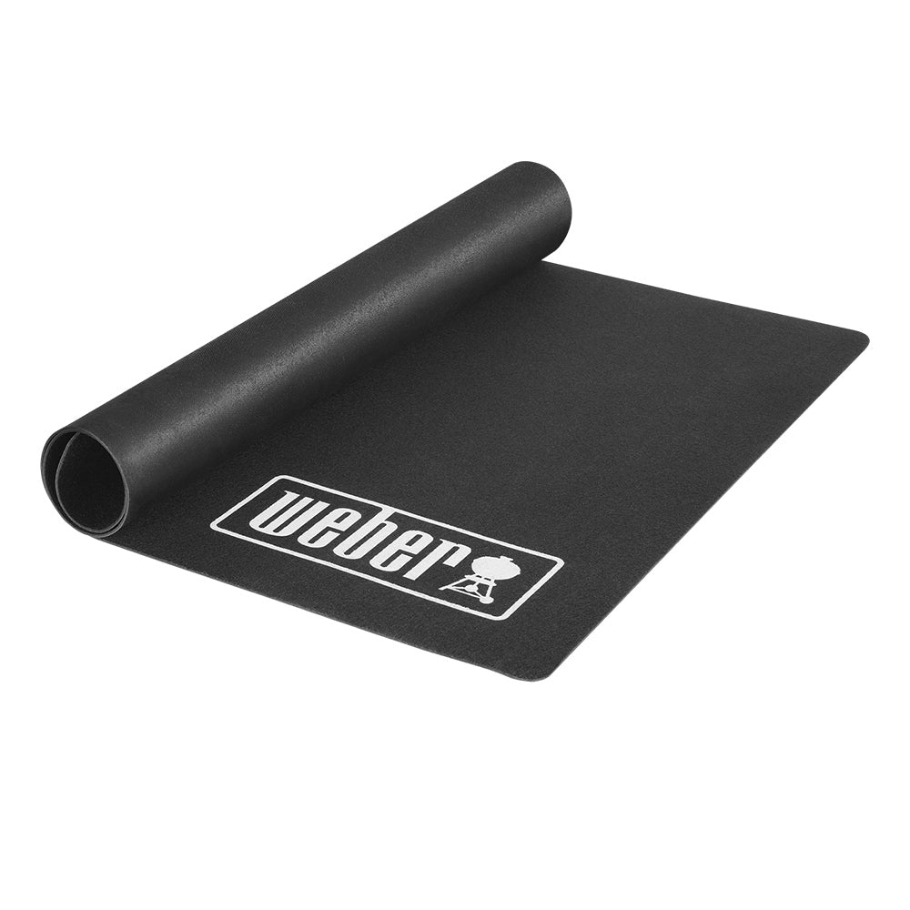 Dark floor protection mat, rolled, with Weber logo patch