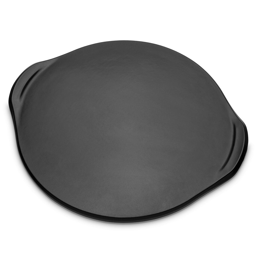 Weber glazed stoneware grilling stone, round dark gray