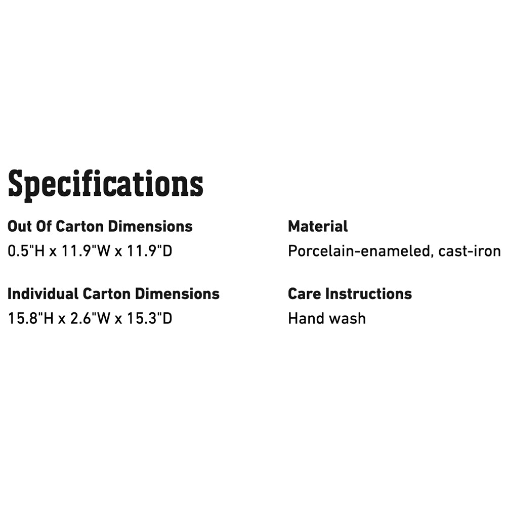 BBQ sear grate specifications sheet with dimensions and care instructions
