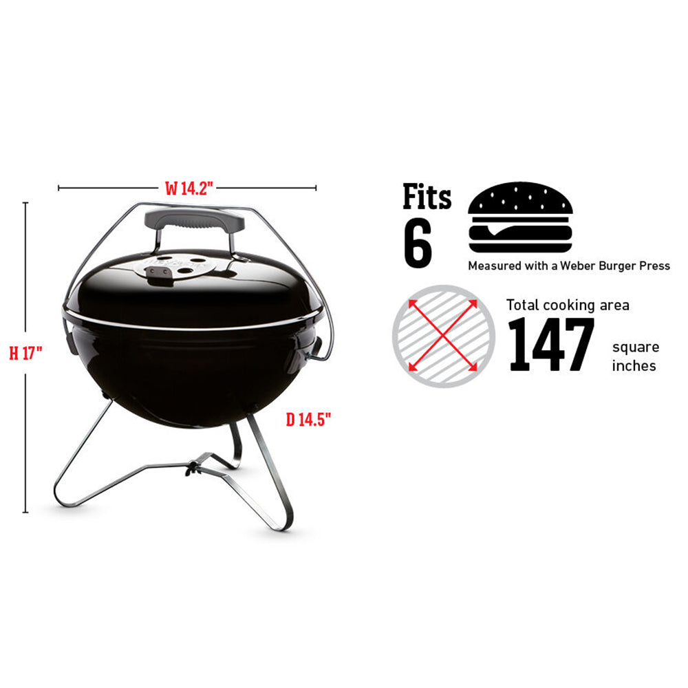 Weber Smokey Joe Premium Portable Charcoal Grill, 14-Inch (WEB-JOE-PREM)