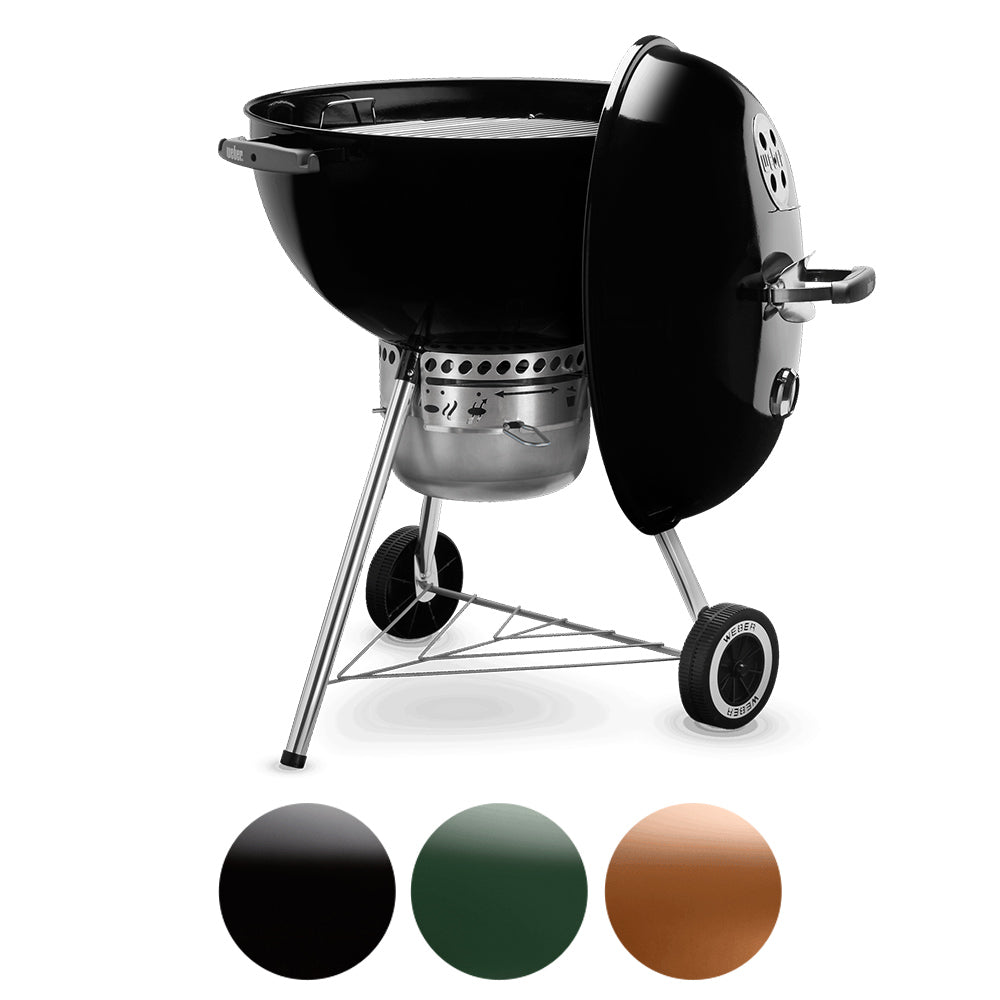 charcoal bbq weber 22-inch original kettle grill outdoor Weber 22 In. Original Kettle Premium Charcoal Grill Green