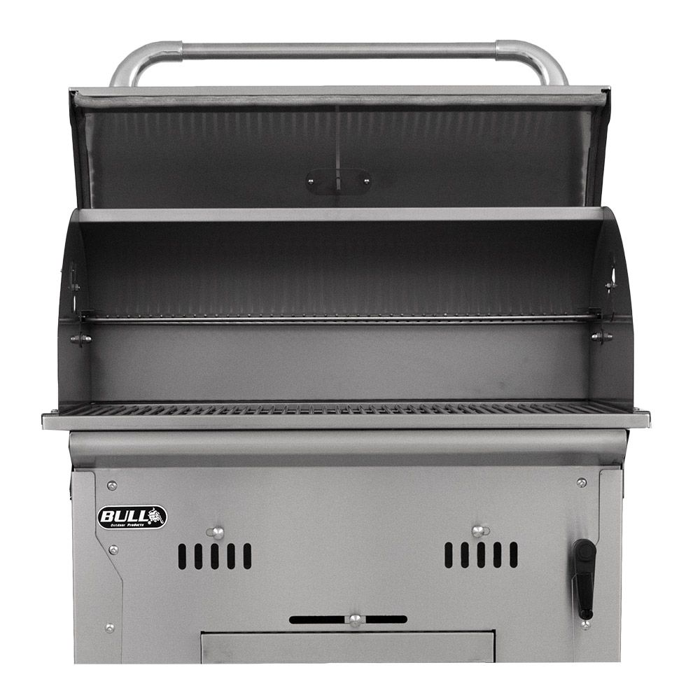 Bull built-in charcoal grill with open lid