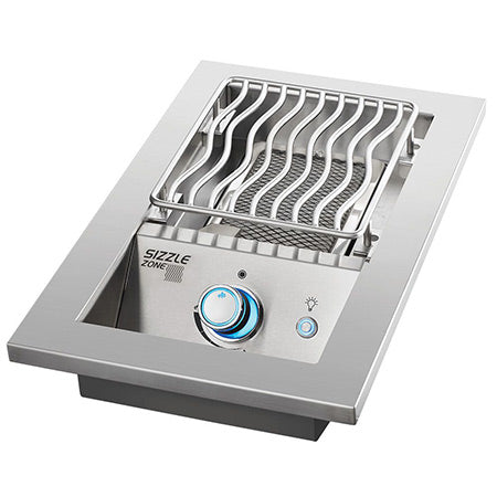 Built-in single infrared burner with stainless grate and control knob panel