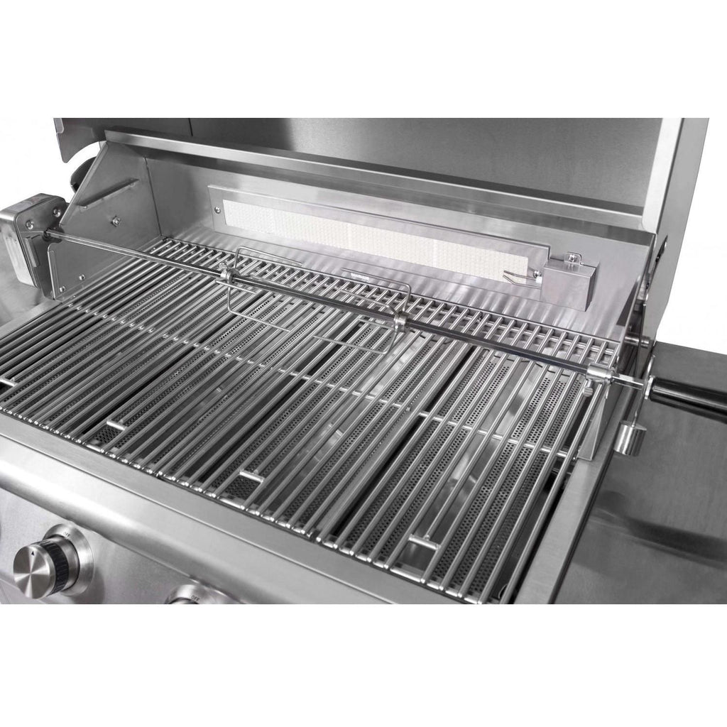Stainless steel rotisserie rack and grate for 32-inch grills