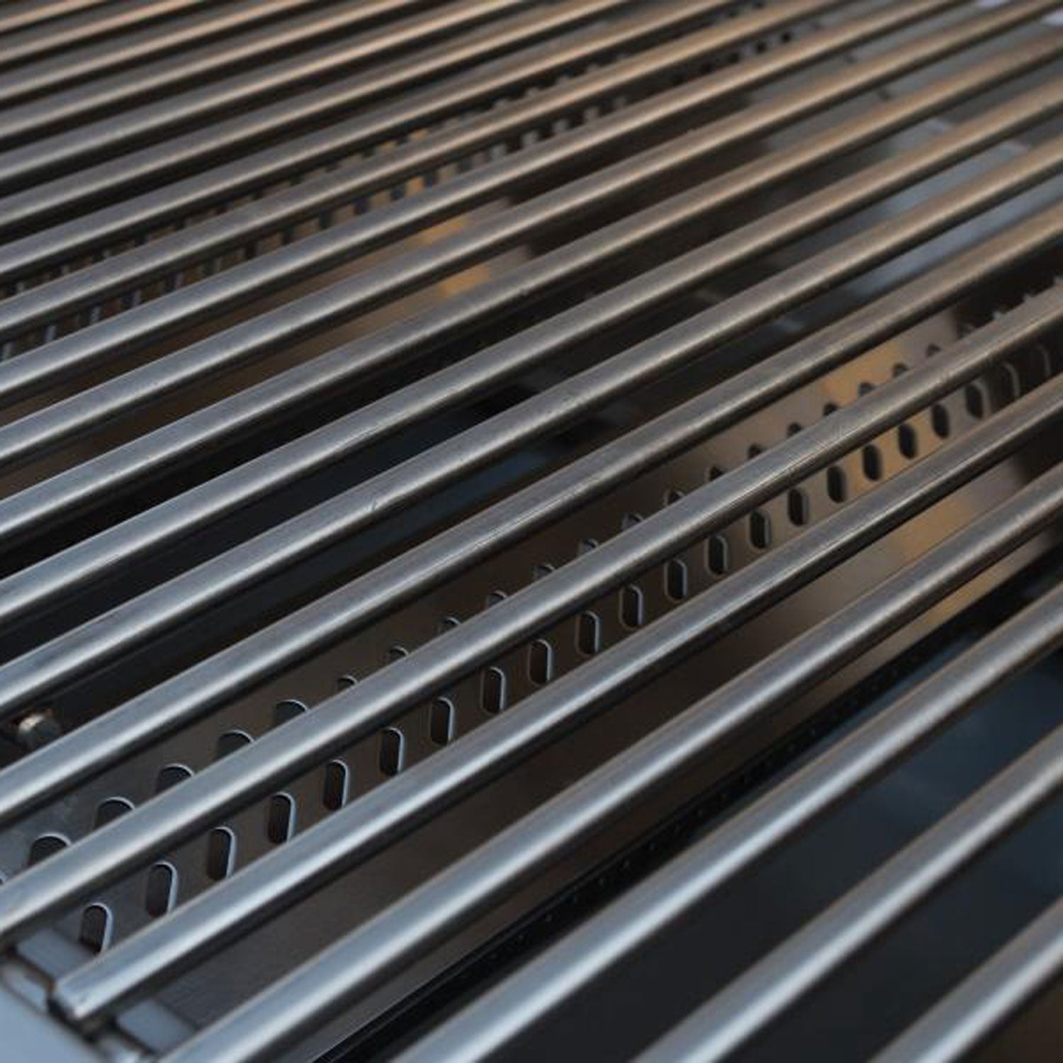 Stainless steel grill grates with black flavorizer bars
