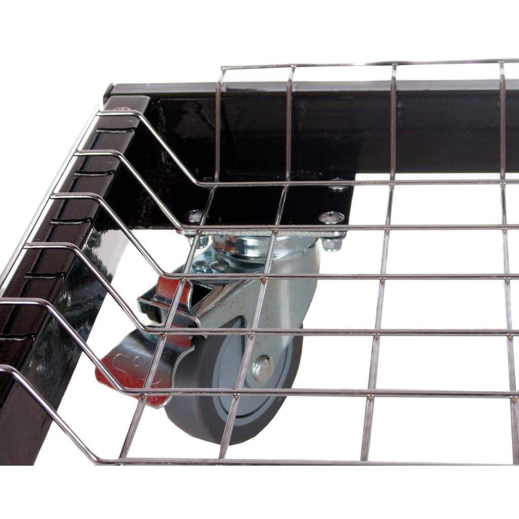 Kamado cooking grid frame with chrome support hardware and arched firebox