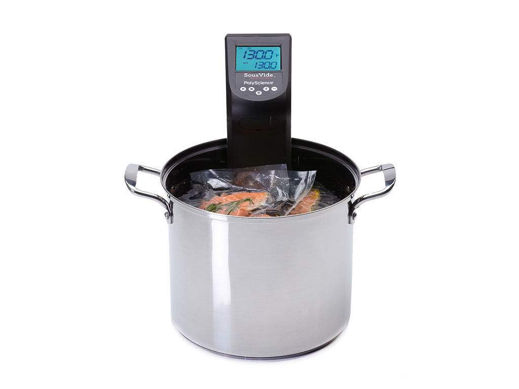 Sous vide pot with stainless insert and immersion circulator control unit
