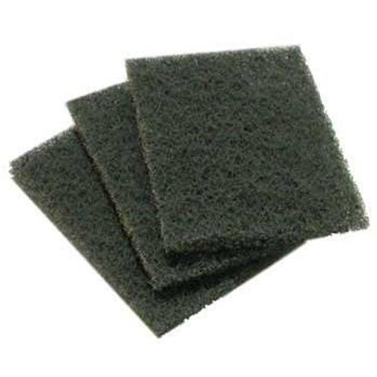 Gray square scrubbing cleaning pads, stacked set of three