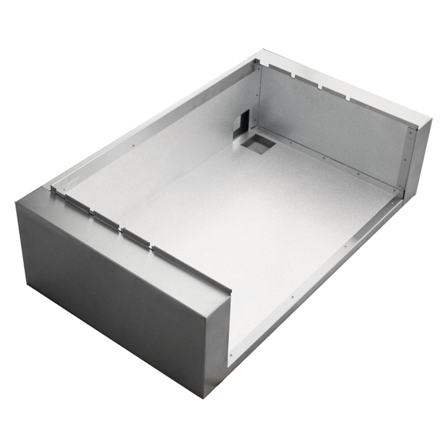 Insulated grill jacket with rectangular metal frame and interior cavity, for 38-in Bull grills