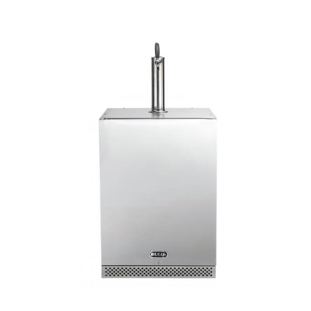 Single-tap kegerator with stainless steel cabinet and upright tap handle