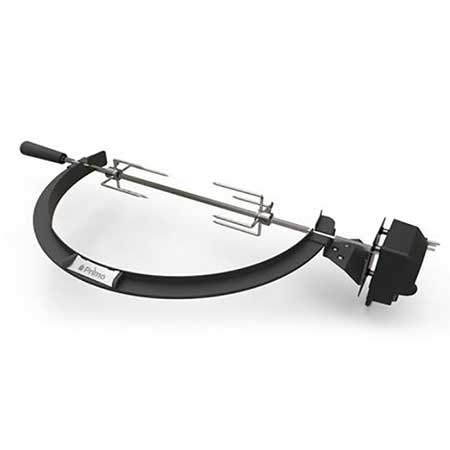 Primo oval XL rotisserie kit with black spit rod and forks