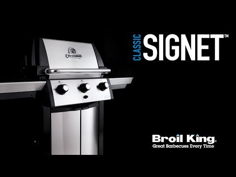 Broil King SIG-390 Signet 390 3-Burner Grill on 2-Wheel Cart with Side Burner, 25.5-Inches