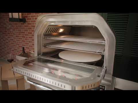 Blaze 26-Inch Stainless Steel Gas Outdoor Pizza Oven with Rotisserie on Table Top Stand