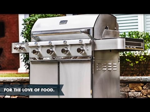 Saber R67CC1117 4-Burner Deluxe Freestanding Infrared Grill with Side Burner, Black, 40-Inches