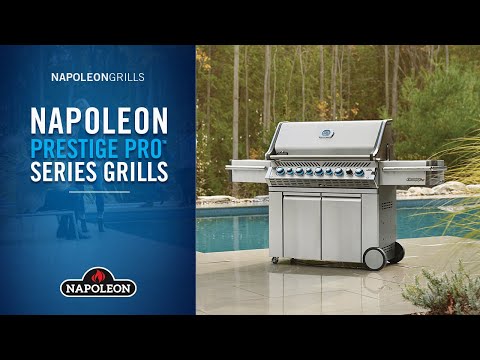 Napoleon PRO500RSIBSS-3 Prestige PRO 500 Gas Grill On Cart with Rotisserie and Side Burner, 28-Inches