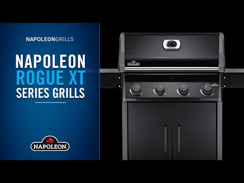 Napoleon RXT425SIBK Rogue XT 425 Black Gas Grill on Cart with Infrared Side Burner, 23.75-Inches