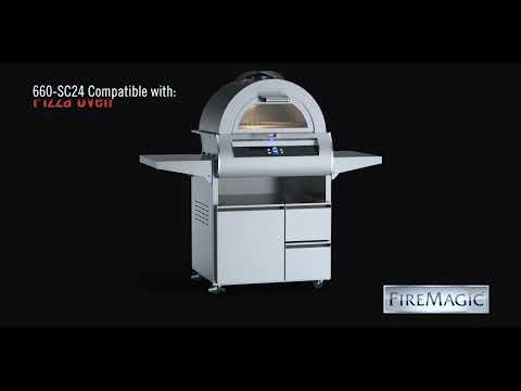 Fire Magic Echelon Built-in Black Glass Pizza Oven with Touch-Screen and Thermostatic Control