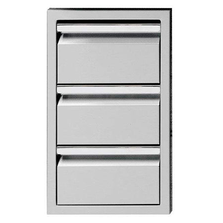 Twin Eagles triple storage drawer with three stacked metal drawers