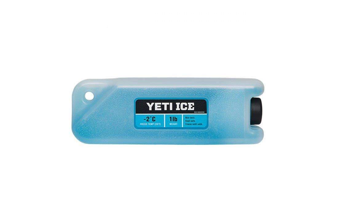 Yeti Ice pack, 1 lb, blue translucent gel insert with YETI ICE label